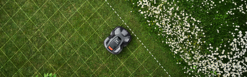 Quadrillage zone tonte robot tondeuse
